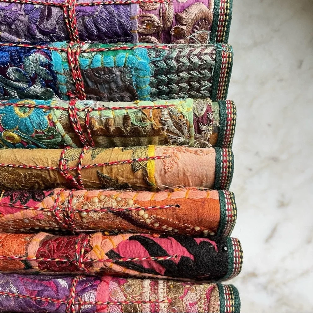 Handcrafted Sari Silk Journal · Tree-Free Paper · Zero Waste · Living Ritual